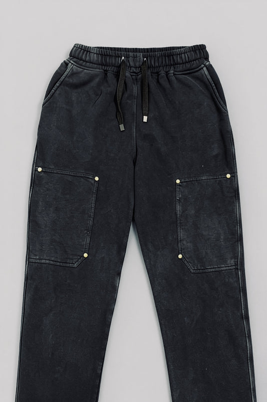 Black WASHED JOGGER TROUSERS