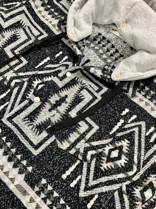 Gray/White CHECK OVERSHIRT WITH POCKETS