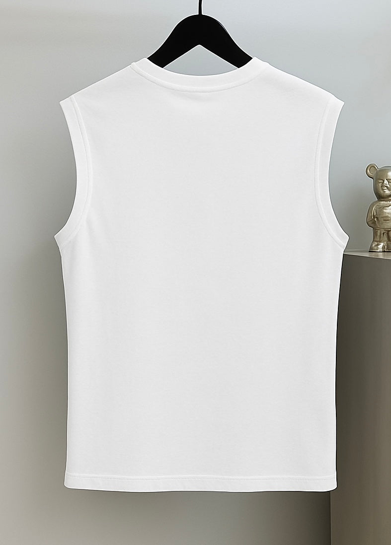 Oversized cutoff white AMIRI Edition