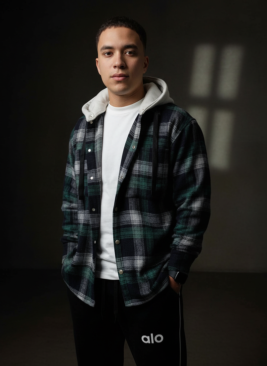 Blue/Green-CHECK-OVERSHIRT-WITH-POCKETS