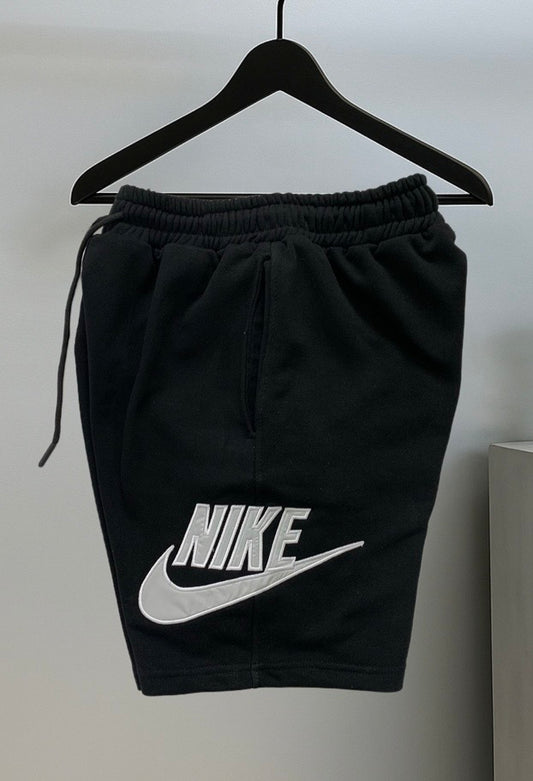 Nike Embroidered Cotton Shorts – Black Edition