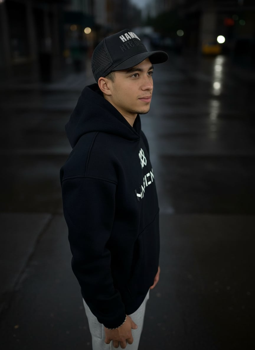 Black BALENCIAGA PRINTED HOODIE