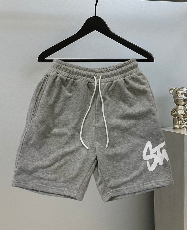 STWD Graphic Street Shorts – White Print
