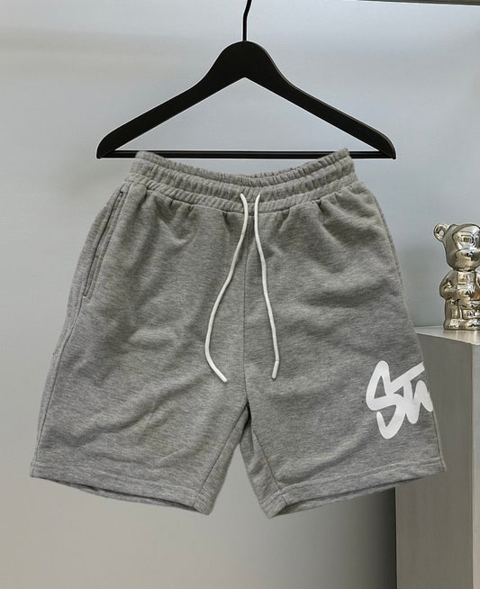 STWD Graphic Street Shorts – White Print