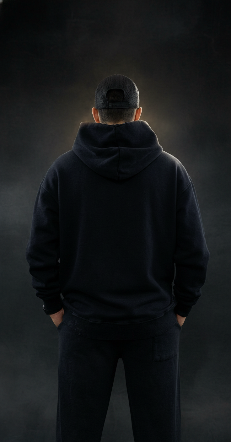 Black WASHED ZIP HOODIE