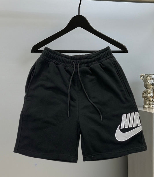 Nike Embroidered Cotton Shorts – Black Edition