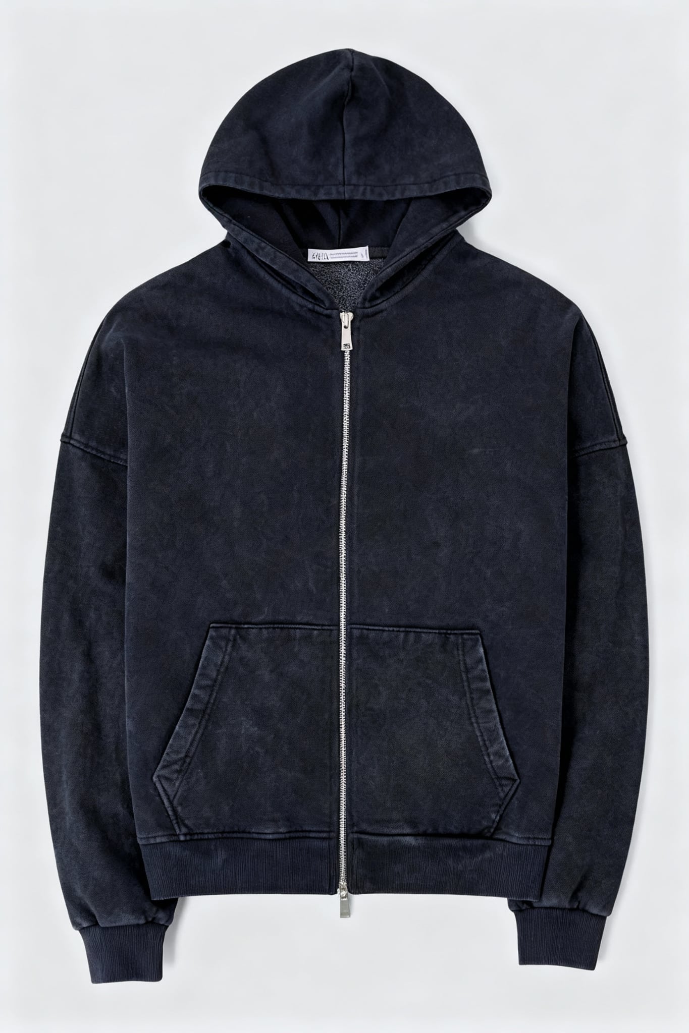 Black-WASHED-ZIP-HOODIE-SWEATPANTS