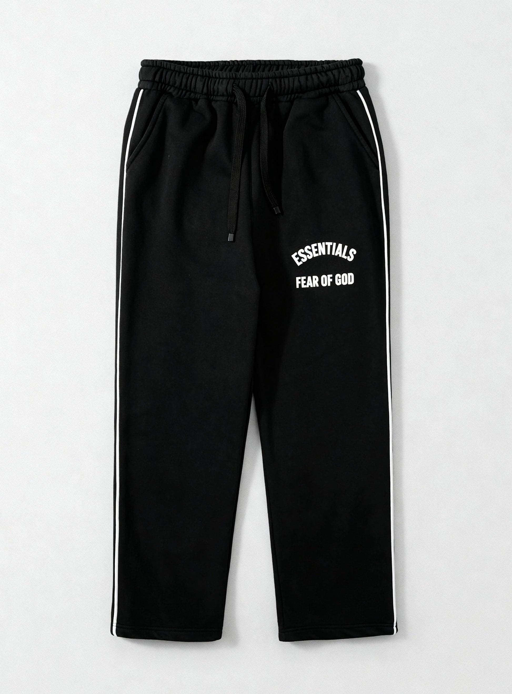 Black-WIDE-LEG-JOGGING BOTTOMS-ESSENTIALS