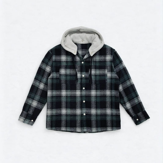 Blue/Green-CHECK-OVERSHIRT-WITH-POCKETS