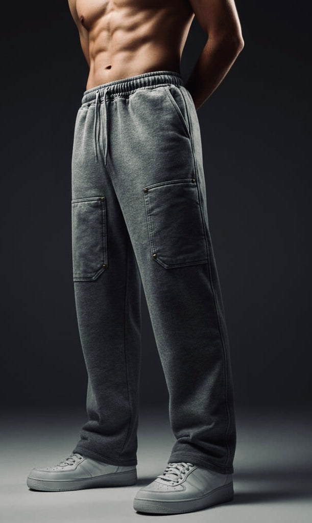 Gray WASHED JOGGER TROUSERS