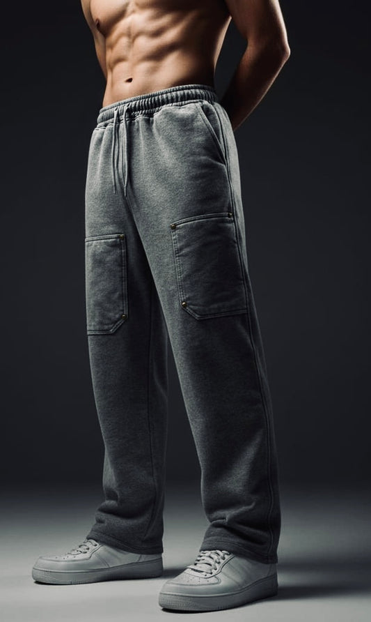 Gray WASHED JOGGER TROUSERS