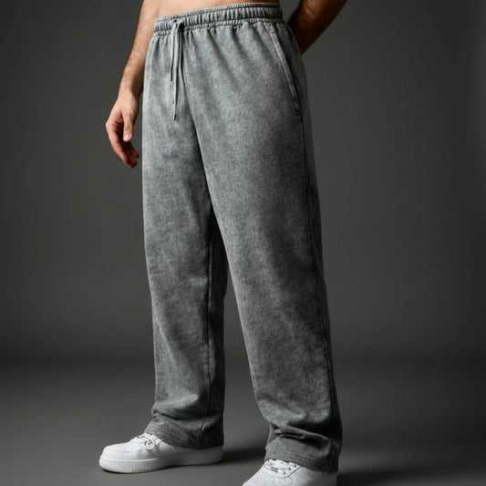 Gray WASHED RELAXED FIT JOGGERS