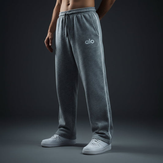 Gray WIDE-LEG JOGGING BOTTOMS ALO