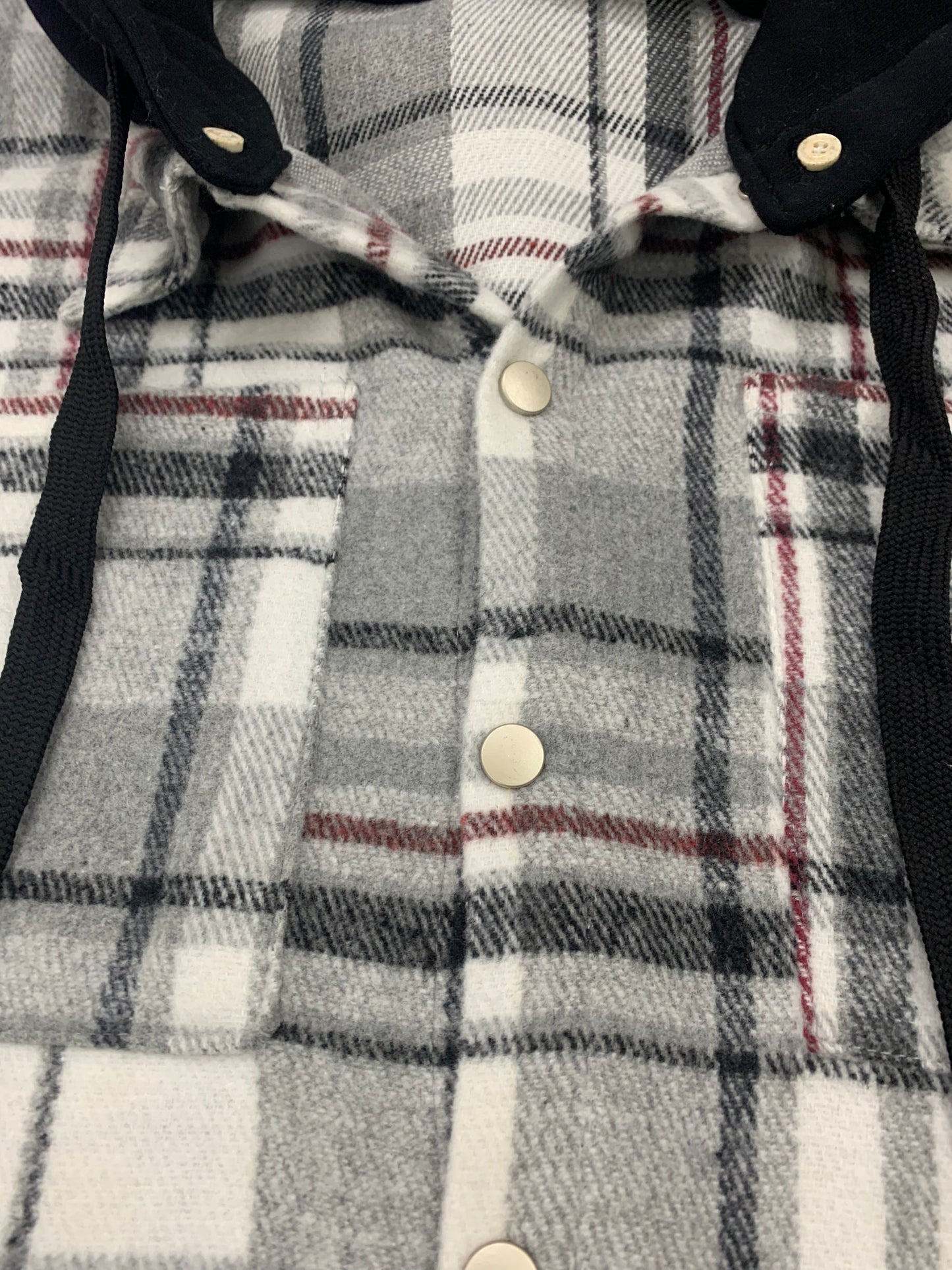 White /Gray CHECK OVERSHIRT WITH POCKETS