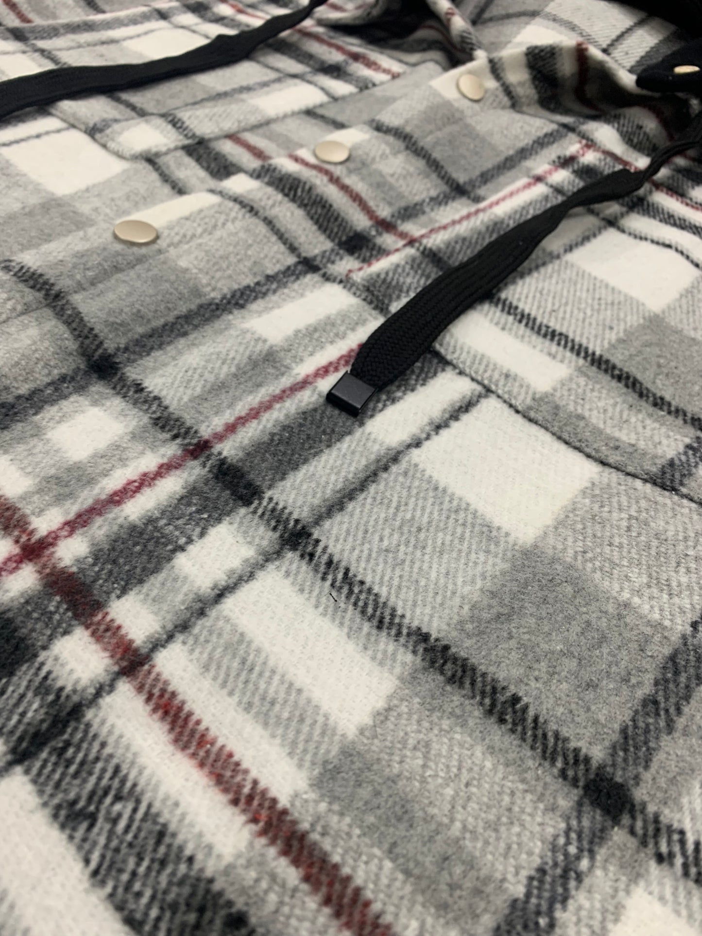 White /Gray CHECK OVERSHIRT WITH POCKETS